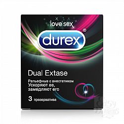  ��������� ������������ � ����������� Durex Dual Extase - 3 ��.