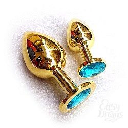  �������� ������ Butt Plug Gold Small Blue