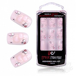  Розовые акриловые типсы с сердцами BRD ROMANTIC LOVE EF-NS09