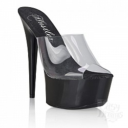  Прозрачные сабо на черной платформе CLEAR BLACK 36